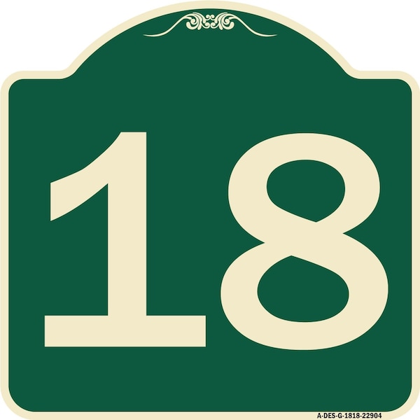 Signmission Designer Series Sign-Sign W/ Number Heavy-Gauge Aluminum Architectural Sign, 18" x 18", G-1818-22904 A-DES-G-1818-22904 - main